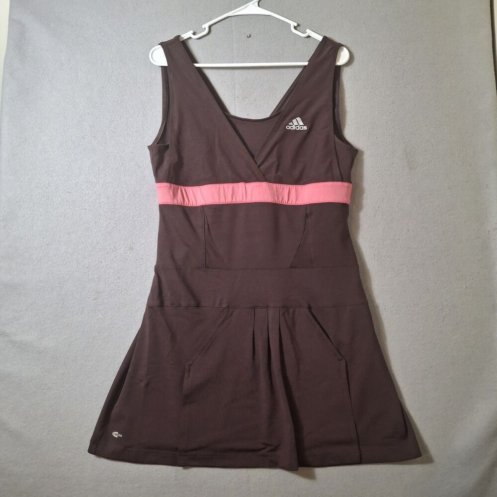 RARE ADIDAS FRENCH OPEN ANA IVANOVIC TENNIS DRESS XL BROWN HOT Pink Vintage